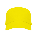 Boné de algodão com fecho de velcro ajustável e ilhós cor amarelo segunda vista