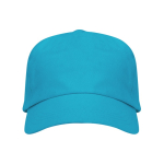 Boné de algodão com fecho de velcro ajustável e ilhós cor azul-claro segunda vista