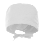 Touca sanitária de poliéster com fitas ajustáveis 150 g/m2 cor branco segunda vista