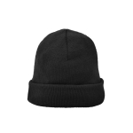 Gorro de malha acrílica com rebordo duplo inferior 320 g/m2 cor preto segunda vista