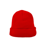 Gorro de malha acrílica com rebordo duplo inferior 320 g/m2 cor vermelho segunda vista