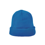 Gorro de malha acrílica com rebordo duplo inferior 320 g/m2 cor azul real segunda vista
