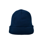 Gorro de malha acrílica com rebordo duplo inferior 320 g/m2 cor azul-marinho segunda vista