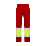 Calças de trabalho de alta visibilidade com bolsos 200 g/m2 Roly Naos cor vermelho segunda vista