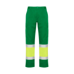Calças de trabalho de alta visibilidade com bolsos 200 g/m2 Roly Naos cor verde segunda vista