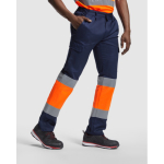 Calças de trabalho de alta visibilidade com bolsos 200 g/m2 Roly Naos cor cor-de-laranja fluorescente terceira vista de uso