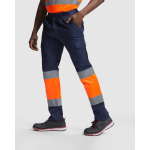 Calças de trabalho de alta visibilidade com bolsos 200 g/m2 Roly Naos cor cor-de-laranja fluorescente quinta vista de uso