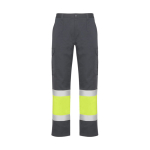 Calças de trabalho de alta visibilidade com bolsos 200 g/m2 Roly Naos cor cinzento topo segunda vista