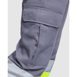 Calças de trabalho de alta visibilidade inverno 240 g/m2 Roly Soan cor cinzento topo vista detalhe 1