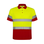 Polo de trabalho de alta visibilidade de poliéster 170 g/m2 Roly Polaris cor vermelho segunda vista