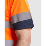 Polo de trabalho de alta visibilidade de poliéster 170 g/m2 Roly Polaris cor cor-de-laranja fluorescente vista detalhe 2