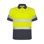 Polo de trabalho de alta visibilidade de poliéster 170 g/m2 Roly Polaris cor cinzento topo segunda vista