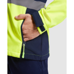 Casaco de trabalho softshell de alta visibilidade 320 g/m2 Roly Antares cor amarelo fluorescente vista detalhe 1