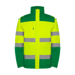Parka de trabalho de alta visibilidade, impermeável 400 g/m2 Roly Epsylon cor verde segunda vista