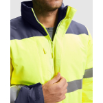 Parka de trabalho de alta visibilidade, impermeável 400 g/m2 Roly Epsylon cor amarelo fluorescente vista detalhe 2