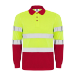 Polo técnico de trabalho, manga comprida 170 g/m2 Roly Polaris L/S cor vermelho segunda vista