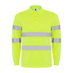 Polo técnico de trabalho, manga comprida 170 g/m2 Roly Polaris L/S cor amarelo fluorescente segunda vista