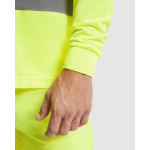 Polo técnico de trabalho, manga comprida 170 g/m2 Roly Polaris L/S cor amarelo fluorescente vista detalhe 2