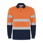 Polo técnico de trabalho, manga comprida 170 g/m2 Roly Polaris L/S cor cor-de-laranja fluorescente segunda vista