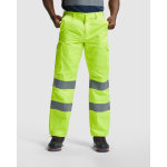 Calças de trabalho de alta visibilidade 235 g/m2 Roly Alfa cor amarelo fluorescente primeira vista de uso