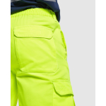 Calças de trabalho de alta visibilidade 235 g/m2 Roly Alfa cor amarelo fluorescente vista detalhe 1