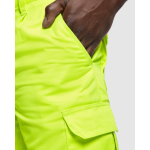 Calças de trabalho de alta visibilidade 235 g/m2 Roly Alfa cor amarelo fluorescente vista detalhe 2