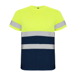 T-shirt técnica de trabalho de alta visibilidade 130 g/m2 Roly Delta cor azul-marinho segunda vista