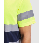 T-shirt técnica de trabalho de alta visibilidade 130 g/m2 Roly Delta cor azul-marinho vista detalhe 2