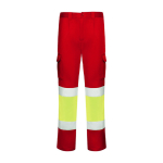 Calças de trabalho de alta visibilidade 250 g/m2 Roly Daily Stretch HV cor vermelho segunda vista