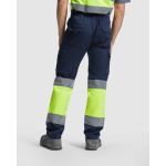 Calças de trabalho de alta visibilidade 250 g/m2 Roly Daily Stretch HV cor amarelo fluorescente quarta vista de uso