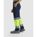Calças de trabalho de alta visibilidade 250 g/m2 Roly Daily Stretch HV cor amarelo fluorescente quinta vista de uso