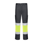 Calças de trabalho de alta visibilidade 250 g/m2 Roly Daily Stretch HV cor cinzento topo segunda vista
