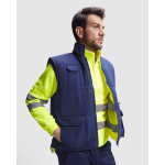 Colete de trabalho reversível, alta visibilidade 450 g/m2 Roly Persei cor amarelo fluorescente primeira vista de uso