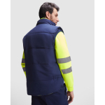 Colete de trabalho reversível, alta visibilidade 450 g/m2 Roly Persei cor amarelo fluorescente quarta vista de uso