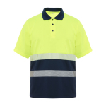 Polo técnico de trabalho de alta visibilidade de poliéster 170 g/m2 Roly Vega cor amarelo fluorescente segunda vista