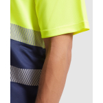 Polo técnico de trabalho de alta visibilidade de poliéster 170 g/m2 Roly Vega cor amarelo fluorescente vista detalhe 2