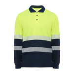 Polo técnico de trabalho, manga comprida, alta visibilidade 170 g/m2 Roly Vega LS cor amarelo fluorescente segunda vista