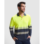 Polo técnico de trabalho, manga comprida, alta visibilidade 170 g/m2 Roly Vega LS cor amarelo fluorescente primeira vista de uso