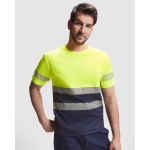T-shirt técnica de trabalho de algodão e poliéster 170 g/m2 Roly Tauri cor azul-marinho primeira vista de uso