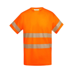 T-shirt técnica de trabalho de algodão e poliéster 170 g/m2 Roly Tauri cor cor-de-laranja fluorescente segunda vista