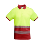 Polo de trabalho de alta visibilidade, manga curta 170 g/m2 Roly Atrio cor vermelho segunda vista