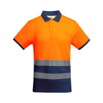Polo de trabalho de alta visibilidade, manga curta 170 g/m2 Roly Atrio cor cor-de-laranja segunda vista