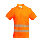 Polo de trabalho de alta visibilidade, manga curta 170 g/m2 Roly Atrio cor cor-de-laranja fluorescente segunda vista