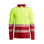 Polo técnico de trabalho, manga comprida 170 g/m2 Roly Atrio LS cor vermelho segunda vista