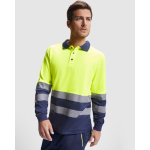 Polo técnico de trabalho, manga comprida 170 g/m2 Roly Atrio LS cor azul-marinho quarta vista de uso