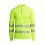 Polo técnico de trabalho, manga comprida 170 g/m2 Roly Atrio LS cor amarelo fluorescente segunda vista