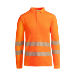 Polo técnico de trabalho, manga comprida 170 g/m2 Roly Atrio LS cor cor-de-laranja fluorescente segunda vista