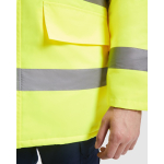 Parka acolchoada de trabalho, alta visibilidade 395 g/m2 Roly Merak cor azul-marinho vista detalhe 1