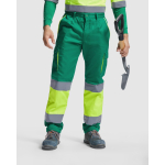Calças de trabalho, multibolsos, visibilidade 235 g/m2 Roly Enix cor verde primeira vista de uso