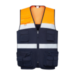 Colete de trabalho, alta visibilidade, multibolsos 200 g/m2 Roly Beta cor cor-de-laranja fluorescente segunda vista